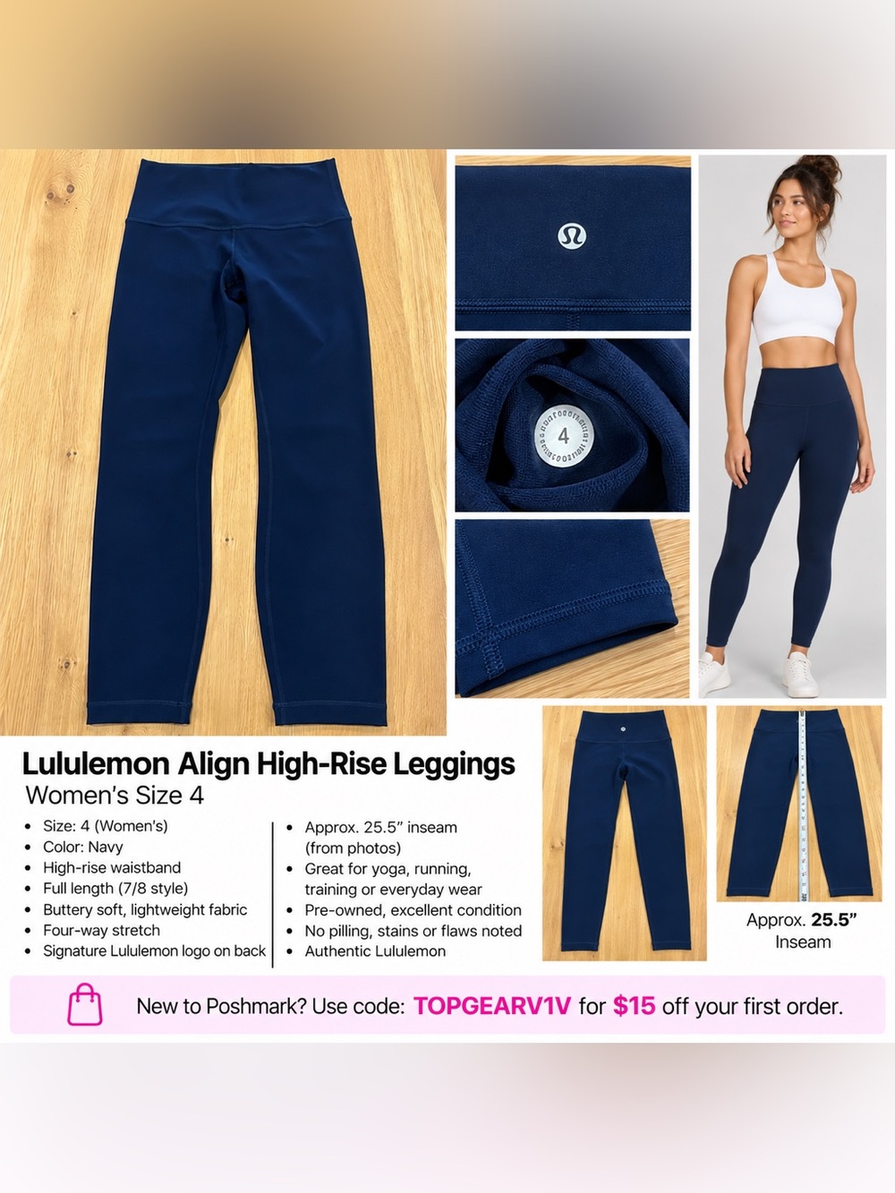 Lululemon Align High-Rise Leggings
Women's Size 4
• Size: 4 (Women's)